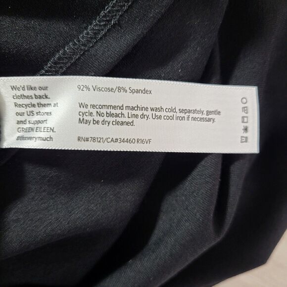 Eileen Fisher Short Shift Dress Black Size XS Cap Sleeve Ballet Neck LBD New - Picture 15 of 16